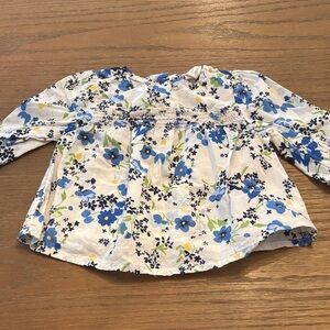 Old Navy Kids Floral Blouse in Blue and White